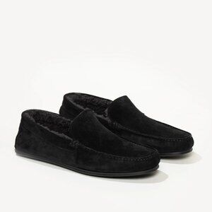 M. Gemi The Felize Shearling Uomo Black Men`s Moccasins Size US 13 / IT 46